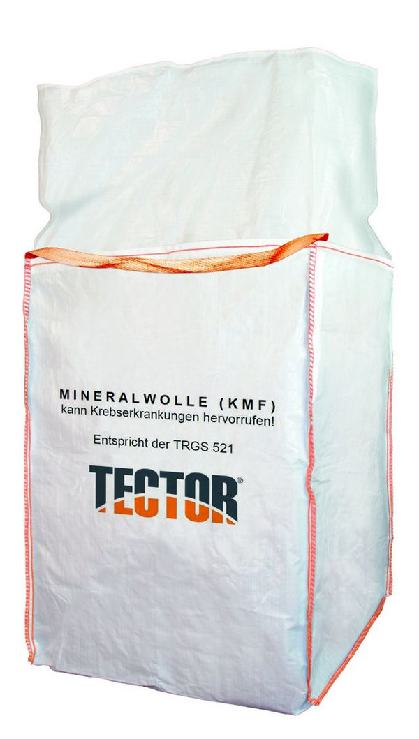 Mineralwolle-Bag von TECTOR® | 90 x 90 x 120 cm | mit 2 längeren Hebeschlaufen |