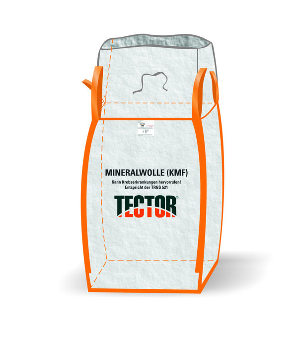 Mineralwolle-Bag von TECTOR® | 90 x 90 x 120 cm |mit  4 Hebeschlaufen |