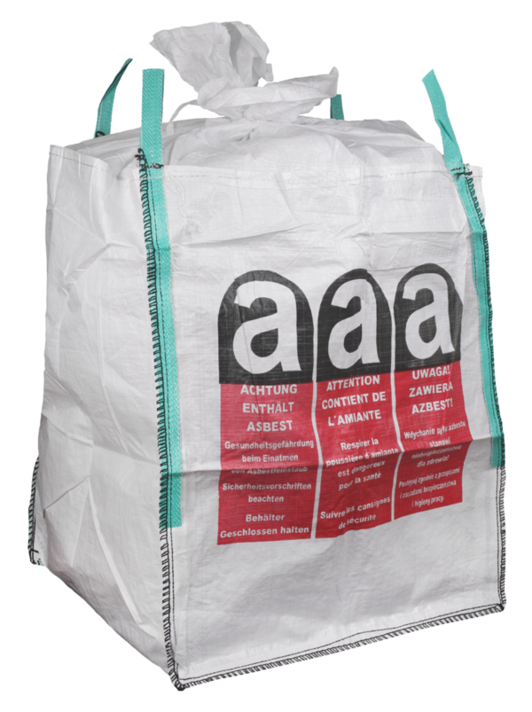 Asbest-Bag mit Schürze von artic® | 90 x 90 x 110 cm | mit Asbest-Warndruck | ab € 3,30